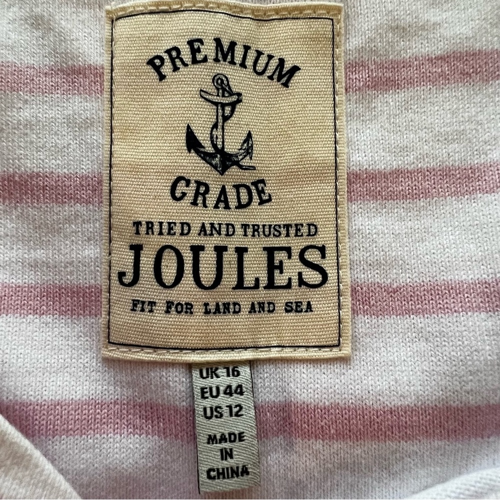 Joules Pink and White Stripe Short Sleeve T-Shirt Dress - Picture 7 of 12